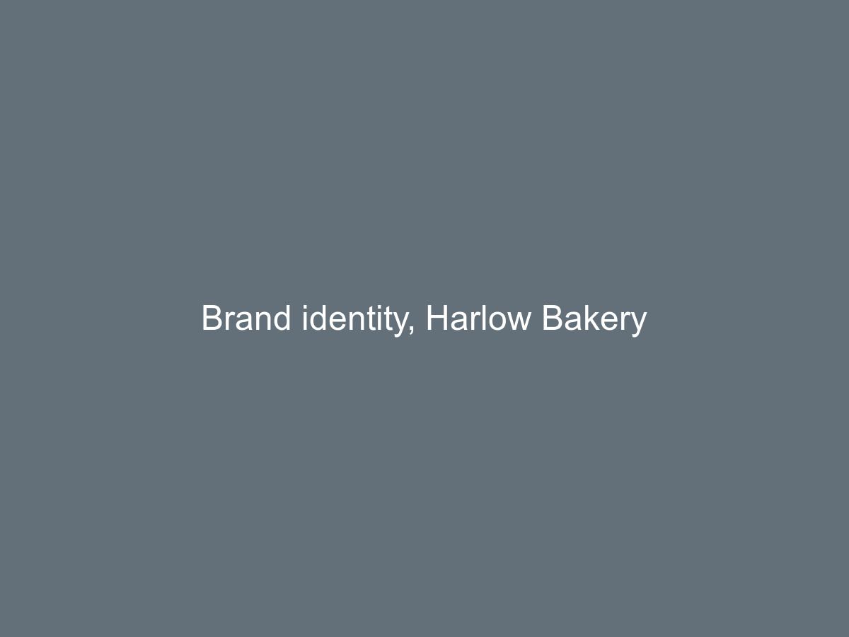 Harlow Bakery packaging on a shelf, cream boxes with a kestrel wordmark